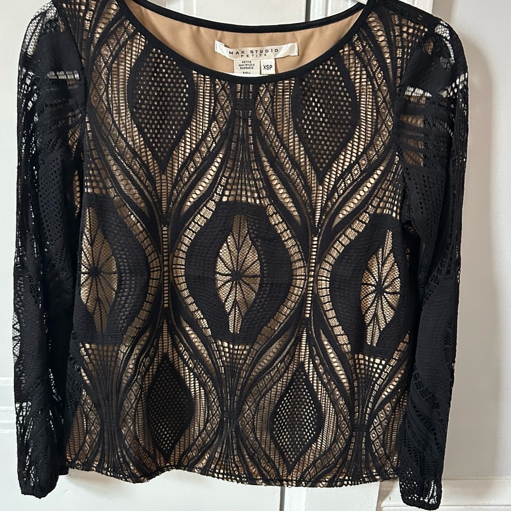 Max Studio Black and Gold Women's Top